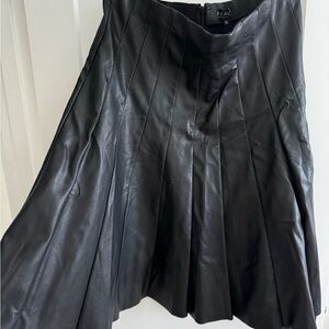 Eloquii faux leather, black high waisted flare skirt size 16